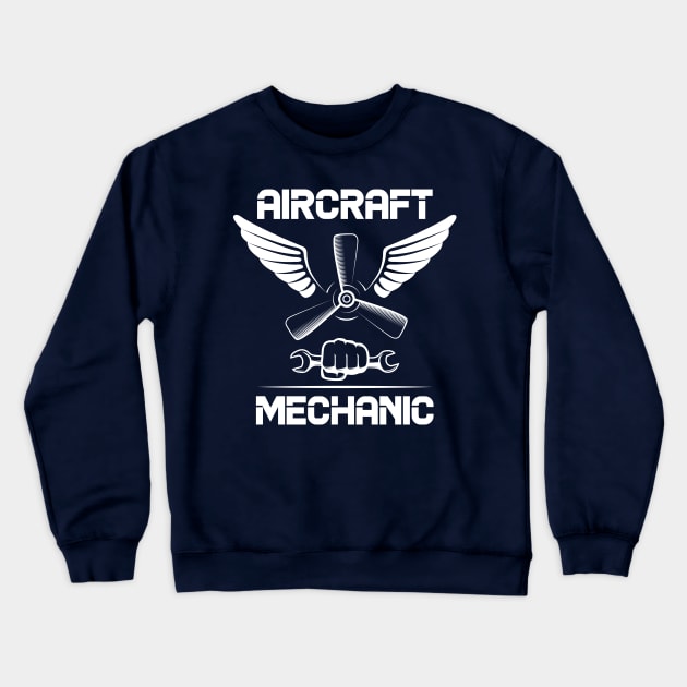 Airplane Aircraft Mechanic Aviation Crewneck Sweatshirt by chidadesign